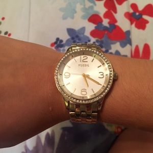 Gold fossil watch